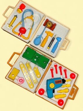 90s Fisher Price Doctor Kit And Tool Kit Lot Full Sets